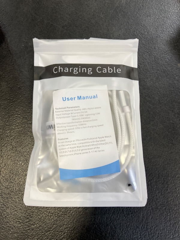 Photo 1 of Travel Essentials for Apple Watch Charger,iPhone Charger,3 in 2 Type C/Lightning/Magnetic Travel Charging Cable,Portable Multi Charging Cable for Apple Watch, iPhone 17?11,Samsung S26,Car,Camera–4ft