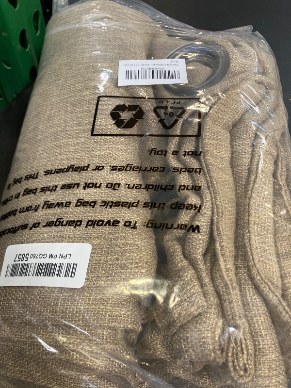 View 2 of YoungsTex Oatmeal Linen 100% Blackout Curtains 84 Inch Length for Bedroom, Thermal Insulated Black Out Drapes with Grommet Heat Blocking for Living Room Dining Room, 2 Panels, 52 X 84 Inch