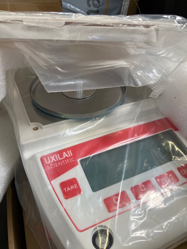 Photo 1 of UXILAII SCIENTIFIC Analytical Balance 200g x 0.001g GN ct Unit Laboratory Scientific Electronic Balance Scale LCD Display with RS232 for Laboratory Schools Chemical LCD Display Windshield
