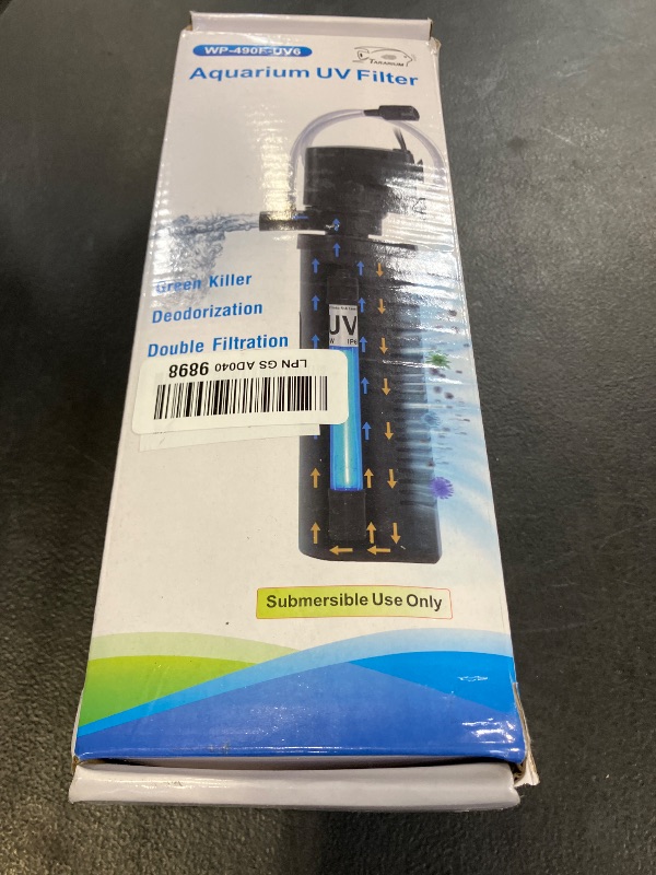 Photo 1 of Aquarium Filter w/ Scientific U-V Timer for 20-75Gal Fish Turtle Tank Bio Internal Filter Power Pump Air Supply Deodorization Green Killing Clean Machine Saltwater Freshwater Crystal Clear 200GPH