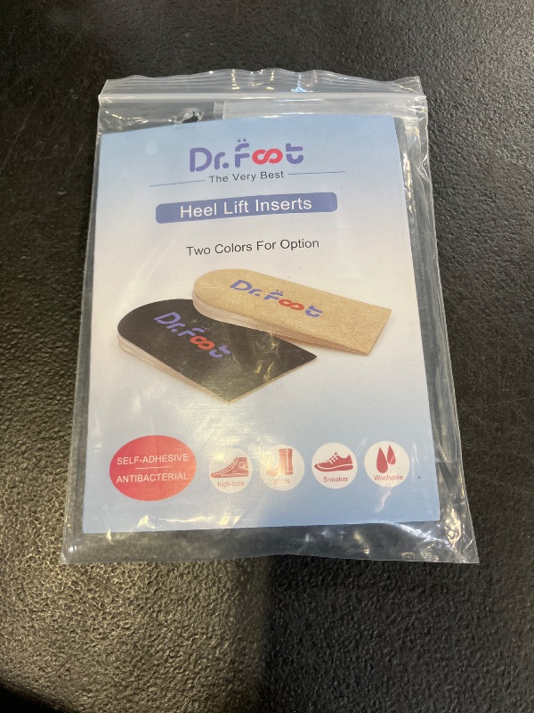 Photo 1 of Dr. Foot's Adjustable Orthopedic Heel Lift Inserts, Height Increase Insole for Leg Length Discrepancies, Heel Spurs, Heel Pain, Sports Injuries, and Achilles tendonitis (Black, 2 Layers)