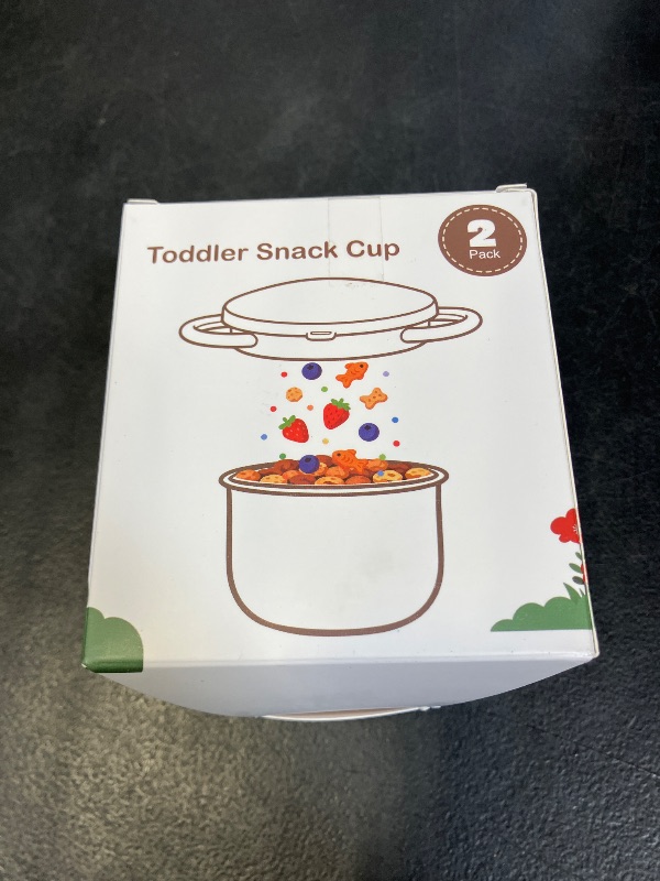 Photo 1 of Daximo 2 Pack Snack Cups for Toddlers Spill Proof - Detachable Stainless Steel Toddler Snack Cups with Silicone Lids & Handles - Dishwasher Safe Snack Container (Orange and Yellow)