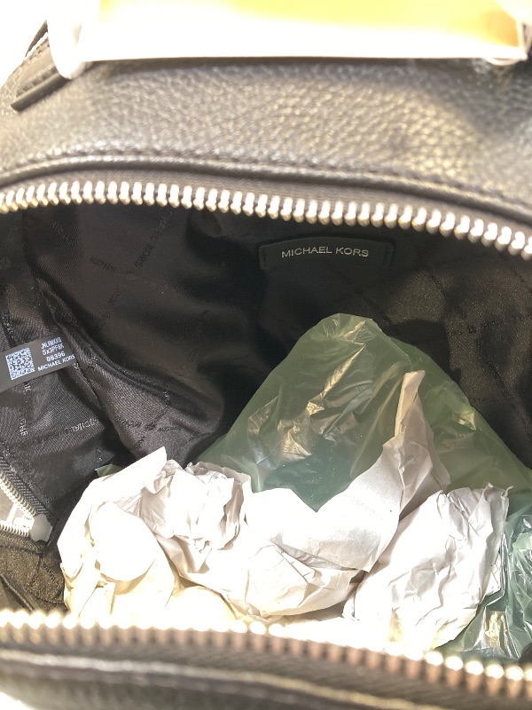 Photo 1 of Michael Kors Sable Medium Backpack, Silver-Tone Hardware/Black