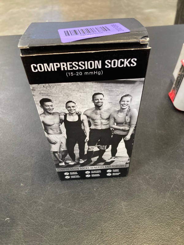 Photo 1 of CHARMKING Compression Socks (3 Pairs) - 15-20 mmHg, Athletic Support for Running, Cycling, Travel - Boost Circulation and Performance (Black, S/M)