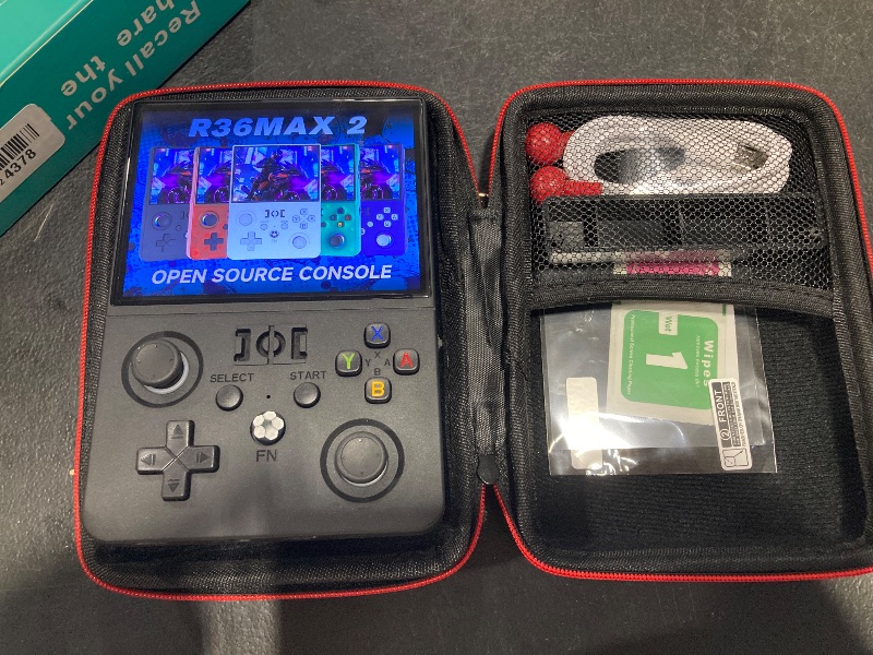 Photo 1 of Newest R36MAX ? 4.5 Inch Retro Handheld Game Console,1024x768 IPS HD Screen,128G Built-in 22000+ Classic Game,Portable Open Source Linux System,4000mAh Battery with Arcade Joysticks*2 (Black)
