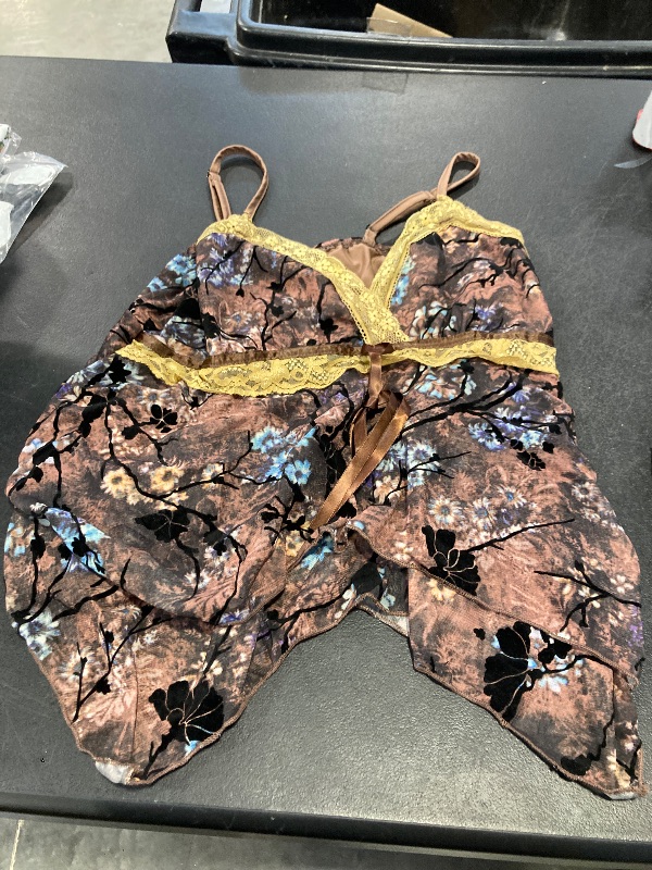View 2 of large- Verdusa Women's Y2K Tops Babydoll Summer Tank Tops Going Out Floral Lace Flowy Mesh Shirt Whimsical Clothes