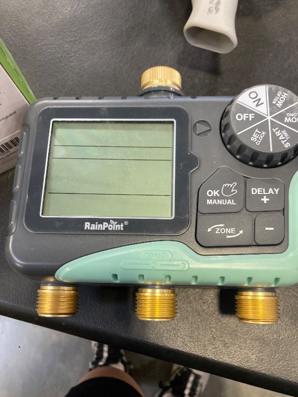 Photo 1 of RAINPOINT 3 Zone Water Timer with Brass Inlet & Outlet, 3 Custom Watering Plans Sprinkler Timer, Featuring IP65 Waterproof,Rain Delay, Manual & Automatic Watering with Large LCD for Yard, 2026 Ver.