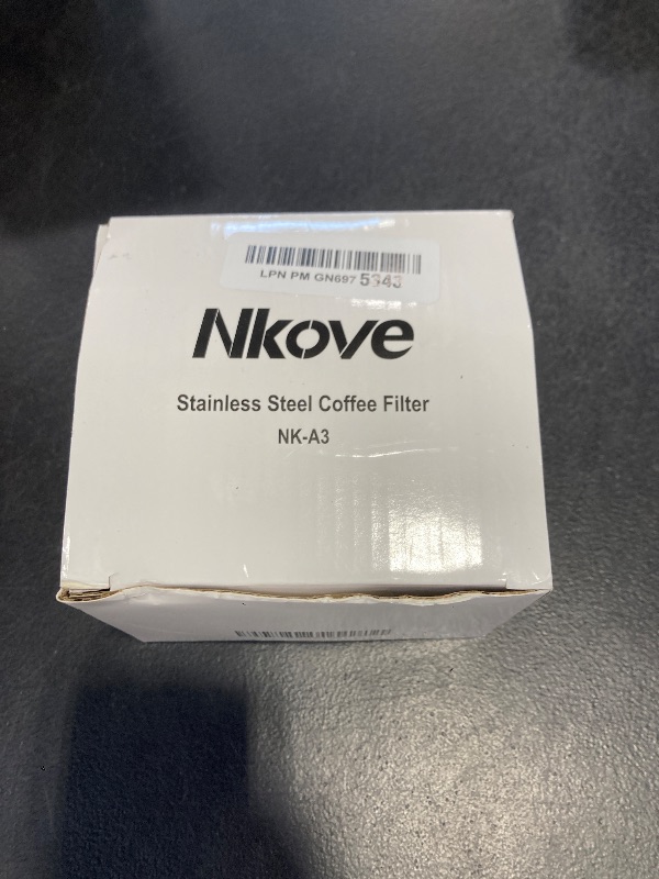 Photo 1 of NKOVE Pour Over Coffee Dripper Stainless Steel Reusable Filter Paperless Cone Coffee Maker Dripper for 1-2 Cup, Dual-Layer Filter Design Non-Slip Silicone Grips, Bonus Cleaning Brush & Cloth