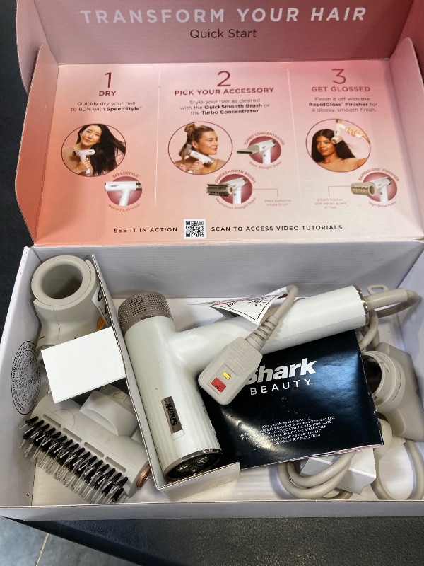 View 3 of Shark Hair Dryer | SpeedStyle | No Heat Damage Hair Styling Tool | 3 Styling Tools Included | Portable & Powerful Blow Dryer | Best for Straight & Wavy Hair | Silk | HD331