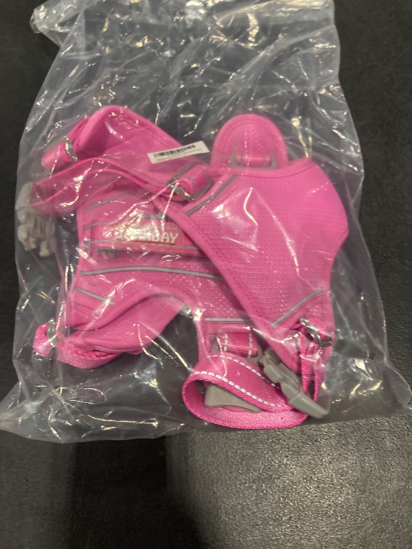 Photo 1 of BARKBAY No Pull Dog Harness Large Reflective Dog Harness with Front Clip and Easy Control Handle for Walking Training Running with ID tag Pocket(Pink,L)