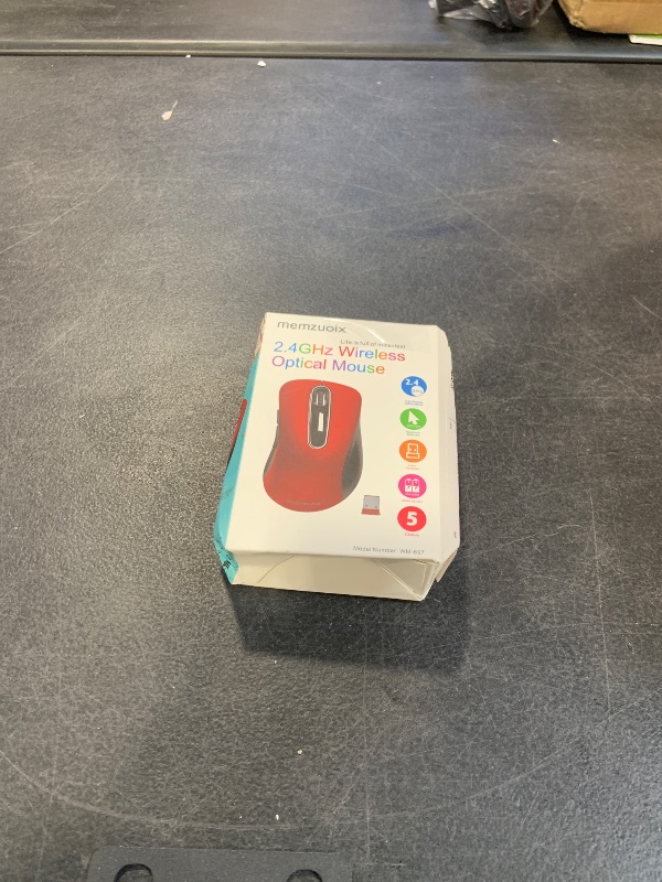 Photo 1 of memzuoix 2.4G Wireless Mouse, 1400 DPI Mobile Optical Cordless Mouse with USB Receiver, Portable Computer Mice for Laptop, PC, Desktop, MacBook, 5 Buttons, Red