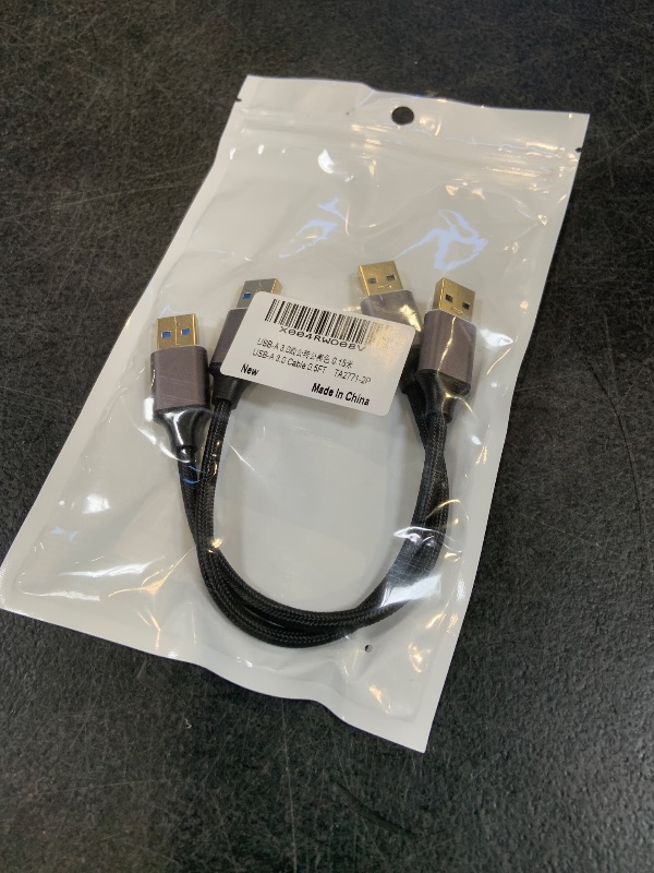 Photo 1 of ApoJodly USB Cable 6 inch 2-Pack, Short USB A to USB A Cable Male to Male 3.0 Double Sided Cord 0.5FT Compatible with Hard Drive, Laptop Cooler, KVM, DVD Player and More