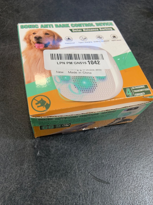 Photo 1 of JUNZUP Anti Barking Device for Dogs, 50FT Ultrasonic Bark Control, Rechargeable Remote Control Dog Bark Deterrent with 4 Modes & 5 Frequencies, Dog Training for Outdoor, White
