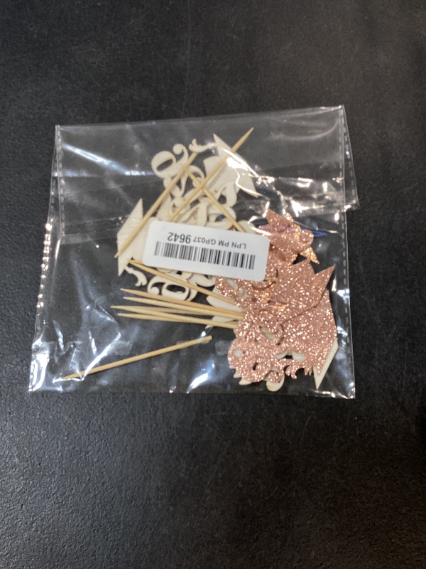 Photo 1 of Ercadio 36Pcs Glitter Gold Rose 2026 Graduation Cap Cupcake Toppers Class of 2026 Grad Cap Cupcake Picks Preschool High School University Diploma Graduation Theme Party Decorations Supplies