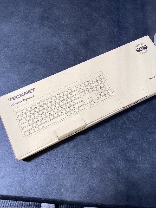 Photo 1 of TECKNET Bluetooth Keyboard Rechargeable, 2.4G Wireless Keyboard, Full-Size Ergonomic Cordless Silent Computer Keyboard, Spill-Resistant, Quiet Typing, Stable Connection for PC/Laptop/Computer/Phone