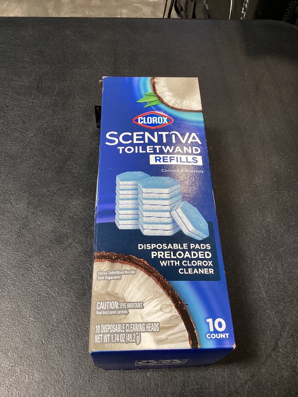 Photo 1 of CLOROX Scentiva ToiletWand Toilet Cleaner Refills, Toilet brush, Coconut and Waterlily, 10 Count