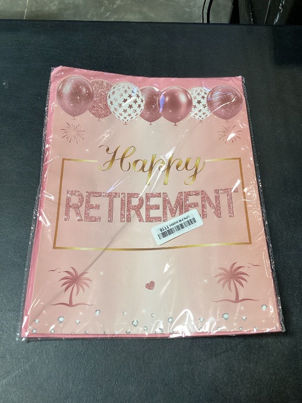 Photo 1 of Retirement Party Decorations, Large Retird Card Signing Farewell Party Decorations Happy Retirement Guest Book Creative retirement Card for Men Women (Black Rose Gold)