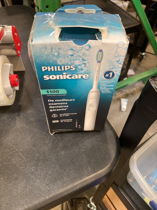 Photo 1 of Philips Sonicare 1100 Series Electric Toothbrush - Sonic Toothbrush with Advanced Sonic Technology, EasyStart, Smartimer & Quadpacer, White, Model HX3641/02