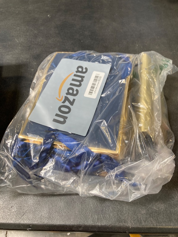 Photo 1 of Yeaqee 24 Pack Metallic Paper Gift Bags with Handle and Tissue 9x7x3.1 Gold Foil Welcome Thank You Favor Bags Return Gifts for Wedding St. Patrick's 5 Senses Bridesmaid Birthday(Navy Blue, Gold)