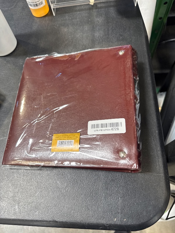 Photo 1 of Pioneer Photo Albums 200-Pocket Ring Bound Burgundy Bonded Leather with Gold Accents Cover Photo Album for 4 x 6-Inch Prints