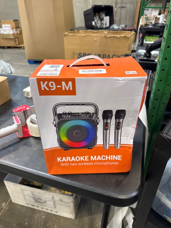 Photo 1 of Karaoke Machine, Portable Bluetooth Speaker with 2 Wireless Microphones for Adults & Kids with Lights, Karaoke Microphone with PA System Supports USB/TF/REC/FM/AUX for Home Party Home System Packages
