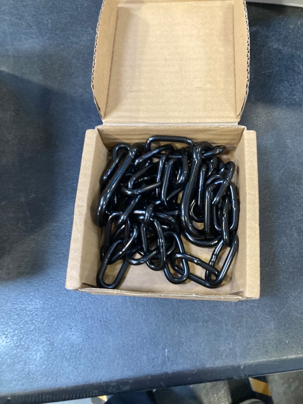 Photo 1 of 2 Pack Hanging Swing Chain with 4 Carabiners 25in, 660LB Capacity Heavy Duty Hammock Hardware Kit for Punching Bags, Swing Chairs, Indoor & Outdoor Gym (Black)
