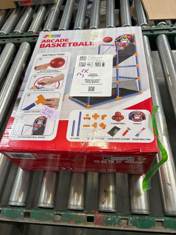 Photo 1 of JOYIN Arcade Basketball Game Set with 4 Balls and Hoop for Kids 3+ Years Old Indoor Outdoor Sport Play - Easy Set Up - Air Pump Included - Ideal for Competition