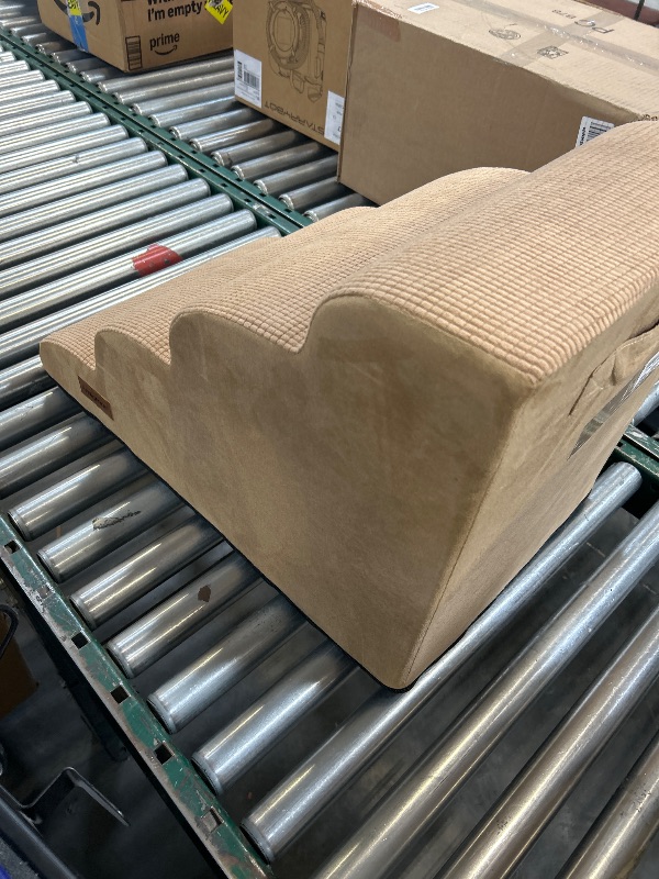 Photo 1 of Aodisman Dog Steps for Bed, 4-Step Dog Stairs Ramp for Small Dogs and Cats, Indoor Non-Slip Pet Stairs Suitable for Older, Short-Legged, and Puppy Dogs to Climb Onto High Beds and Couch, 17.4" H,Khaki