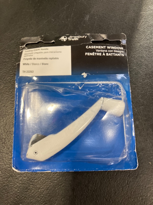 Photo 1 of Prime-Line TH 22253 Folding Crank Handle for 11/32 In. Spindle Casement and Awning Window Operator – Low-Profile Design for Unobstructed Use of Blinds– Diecast Zinc, White Finish (Single Pack)