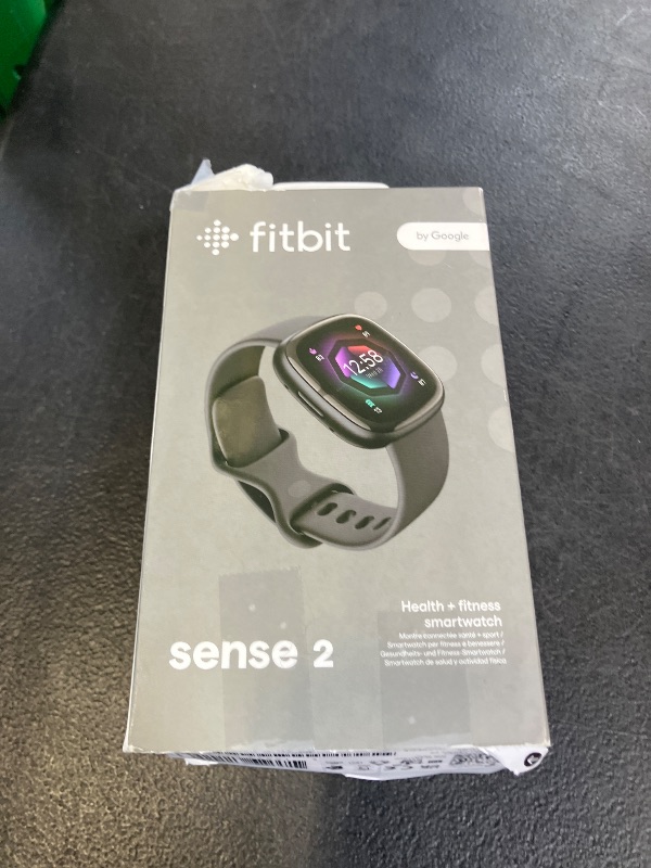 Photo 1 of Fitbit Sense 2 Advanced Health and Fitness Smartwatch with Stress and Sleep Tools - 3-Month Google Health Premium Membership Included - ECG App, SpO2, 24/7 Heart Rate, and GPS - Shadow Grey/Graphite