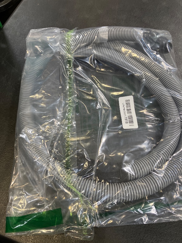 Photo 1 of DC97-02250G Washer Drain Hose Assy (0.9" internal diameter) Replacement for Samsung Washing Machine Drain Hose, 6.5 Ft Reinforced Washer Drain Hoses with Clamp -Grey