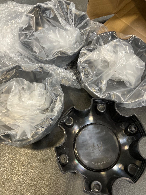 Photo 1 of GTownWorks Wheel Center Caps for Ultra Motorsports 6 Lug Center Hubcaps, P/N: 89-9765 C812206, 4 Pack Black Center Cover Ror Rim