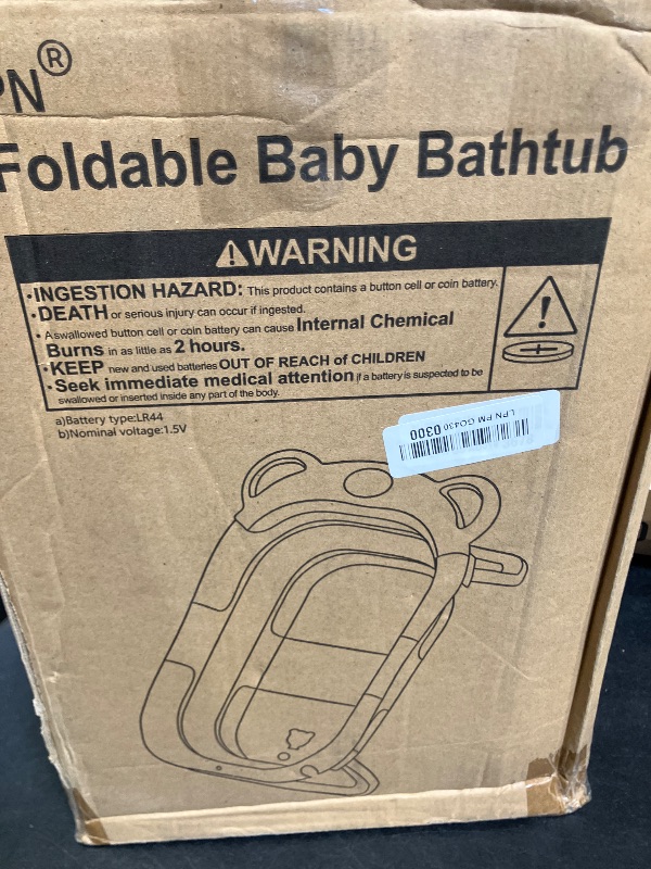 View 2 of TPN Collapsible Baby Bathtub, Baby Bath Tub with Soft Cushion & Real-Time Thermometer, Baby Bathtub Infant to Toddler Tub (0-36 Months), Portable Newborn Travel Bath tub