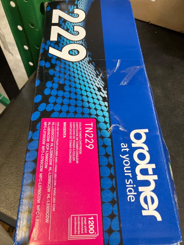 Photo 1 of Brother Genuine TN229M Magenta Standard Yield Printer Toner Cartridge - Print up to 1,200 Pages(1)