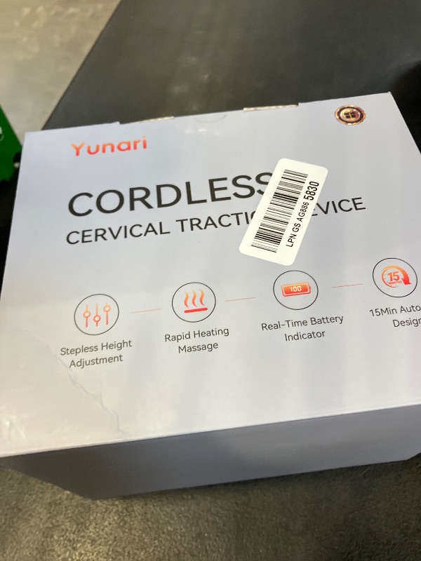 Photo 1 of Yunari Cordless Neck Brace for Cervical Spine Posture Correction and Support, Patented Traction Device with Intelligent Adjust and Hot Compress, Neck Brace for Men and Women, ?Gray, Medium?