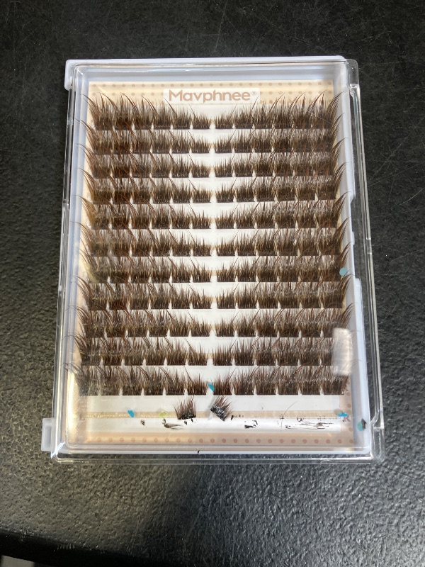 Photo 1 of Brown Lash Clusters Pre-Mapped Eyelash Clusters Cat Eye Cluster Eyelash Extensions Fairy Wispy Cluster Lashes CC Curly Wet Look Individual Lashes Extensions 144Pcs 6-14MM Fox Eye Lashes Clusters