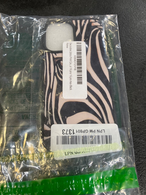 Photo 1 of Decorative Zebra Print Case for iPhone 16 Black