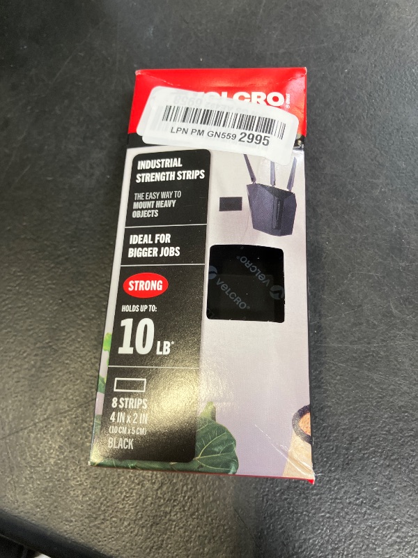 Photo 1 of VELCRO Brand Heavy Duty Fasteners | 4x2 Inch Strips with Adhesive 8 Sets | Holds 10 lbs | Black Industrial Strength Stick On Tape | Indoor or Outdoor Use (VEL-30703-USA), 8 Count (Pack of 1)