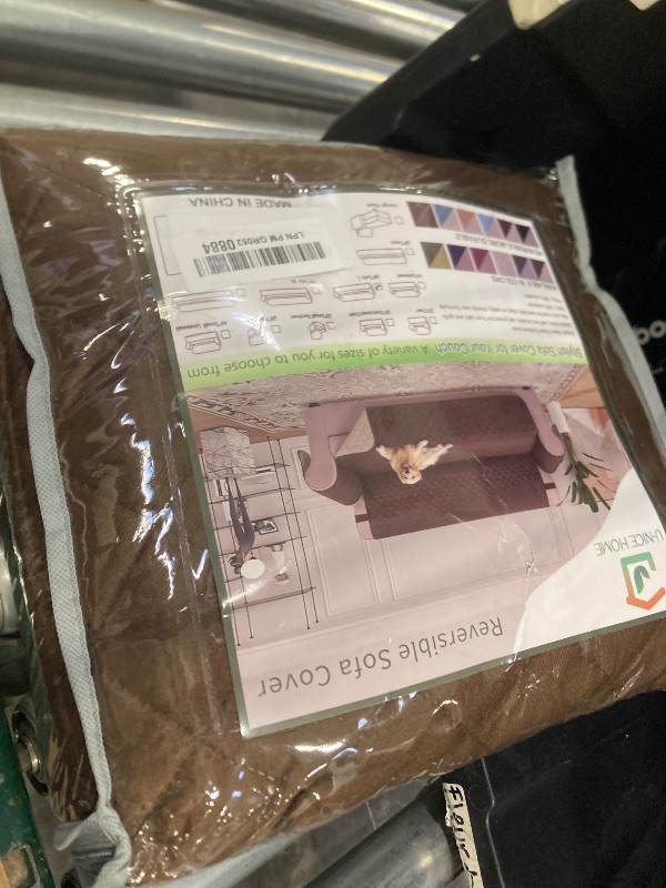 Photo 1 of U-NICE HOME Reversible Sofa Cover Washable Couch Cover for Dogs Friendly with Elastic Straps Water Repellent Furniture Protector for 3 Cushion Couch (Sofa, Coffee/Beige)