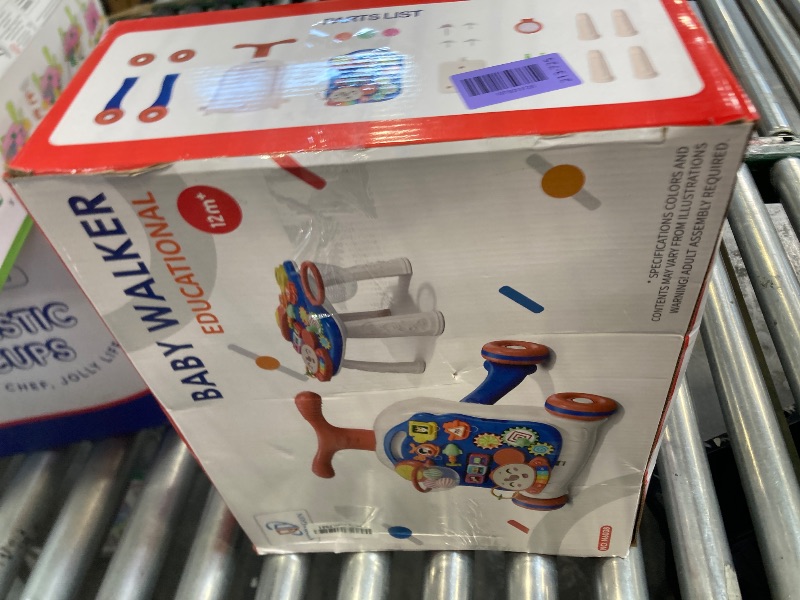 Photo 1 of QDRAGON 3 in 1 Baby Walker and Activity Center for Boy, Learning to Walk, Sit to Stand, Early Educational Push Toys with Music Panel for Infant Toddler 12-18 Months Blue