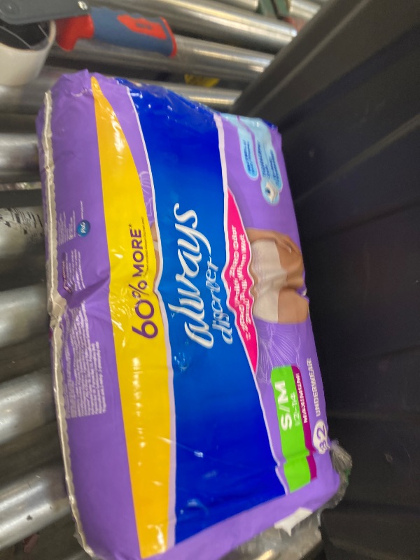 Photo 1 of Always Discreet Adult Diapers for Women, Incontinence Underwear, Postpartum Essentials, Disposable Briefs, Max Absorbency, Bladder Leak Protection, Small/Medium, 32ct