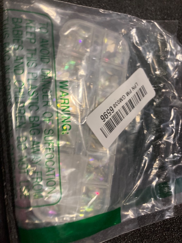 Photo 1 of 240pcs Popular 12 Styles Flatback Crystals Mix Sizes Multi Shapes Glass Crystal AB Rhinestones for Nail Art Craft 3D Decorations Flat Back Stones Gems Set Box