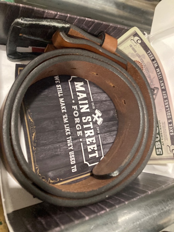 View 2 of Main Street Forge All American Leather Belt | Made in USA Men's Belt | Mens Belts | Heavy Duty Work | EDC