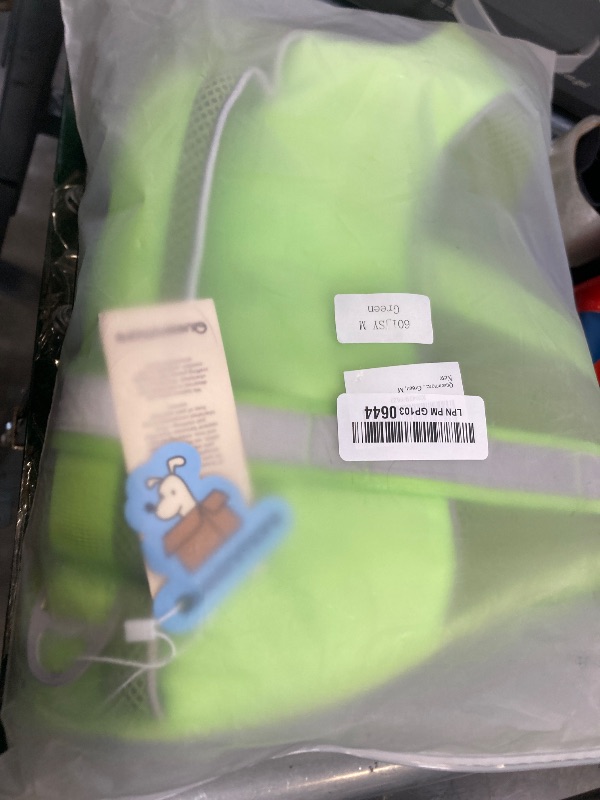 Photo 1 of Queenmore Adjustable Ripstop Dog Life Vest for Swimming & Boating, Lifesaver with Superior Buoyancy & Rescue Handle, Green, M