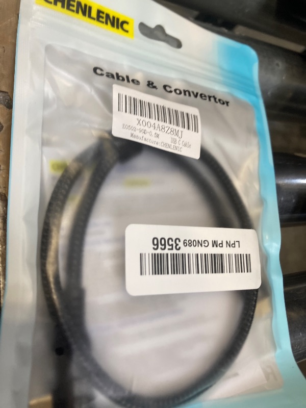 Photo 1 of CHENLENIC USB4 Cable, with Thunderbolt 4, 240W Charging, 40 Gbps Data Cable, 8K @ 60Hz HDR, USB C to USB C Cable, 90Degree for Hub, Dock MacBook, M2, M3, Mac SSD (90Degree USB4 40G 240W 0.5M)
