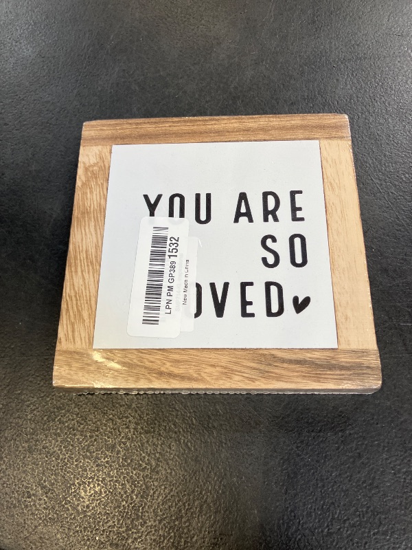 Photo 1 of Inspirational Wood Sign, Farmhouse Decor for Shelf, Wooden Box Signs for Home Decor, Bedroom Decoration, Gift for Family Women Friends, You are So Loved Sign 5.9×5.9×0.7inches