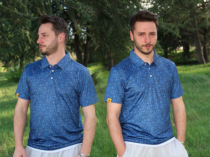 Photo 1 of ZITY Mens Golf Shirt Short Sleeve UPF 50+ Moisture Wicking Performance Print Pattern Casual Golf Polo Shirt for Men Navy XX-Large