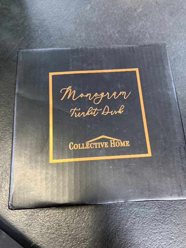 Photo 1 of COLLECTIVE HOME - Ceramic Jewelry Tray, Decorative Trinket Dish for Rings Earrings Necklaces Bracelet Watch Keys, Birthday Mother's Day Christmas Gift for Women, 4.75", Black Surface (w)