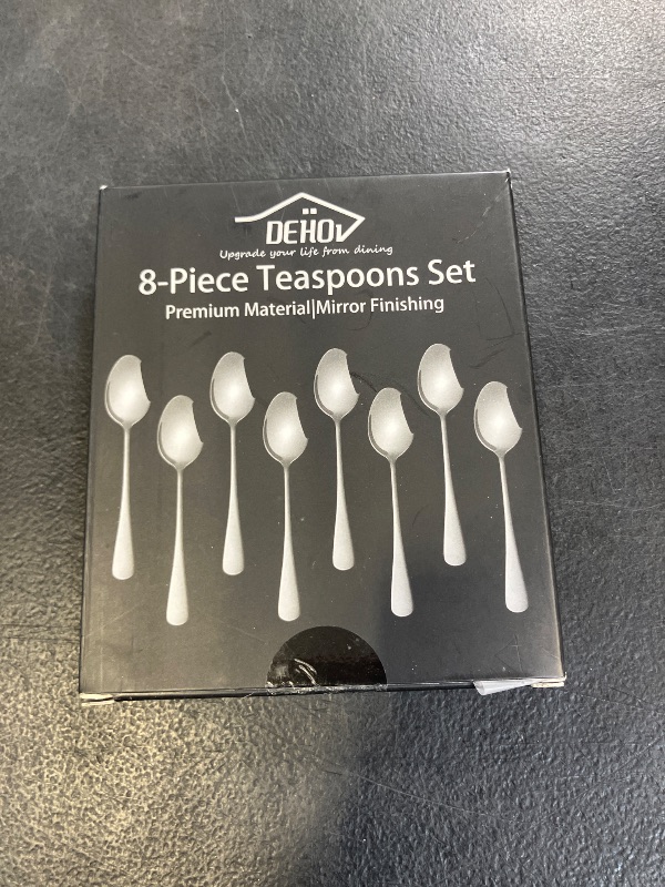Photo 1 of DEHOV 5.5 Inch Black Small Teaspoons,Set Of 8 Stainless Steel Coffee Spoons,Black Mini Spoons For Dessert,Cake,Durable Demitasse Spoon