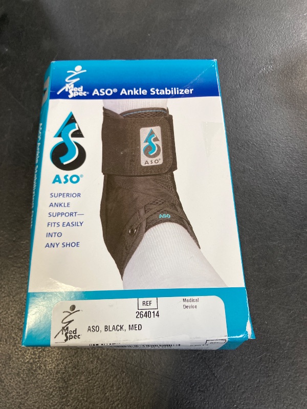 Photo 1 of Med Spec ASO Ankle Stabilizer (Medium, Black) - Lace Up Ankle Brace for Ankle Sprain and Instability, Orthopedic Ankle Support for Men, Women, Adults, Teens and Kids, Sports Injury Recovery, 264014